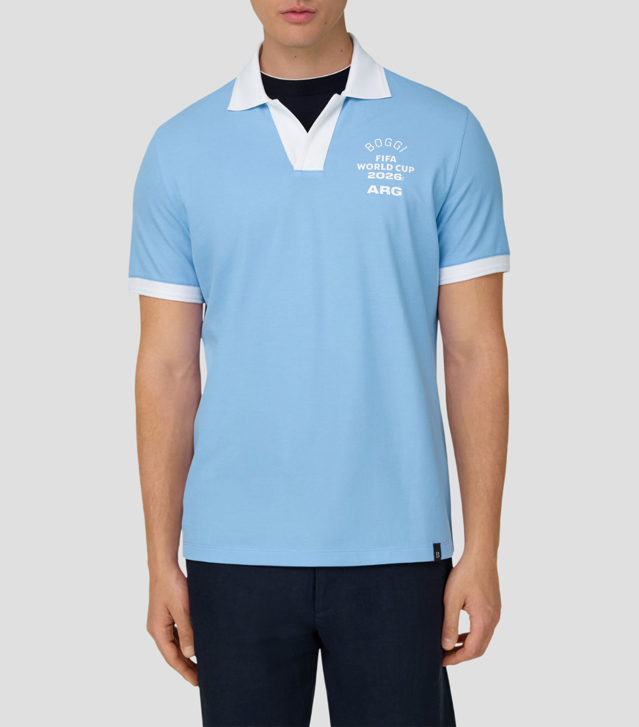 Playera tipo polo manga corta estampada Hombre
